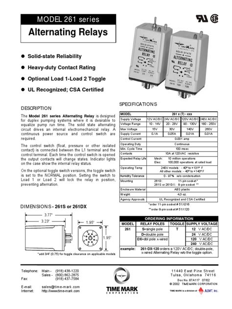 MODEL 261 series Alternating Relays .